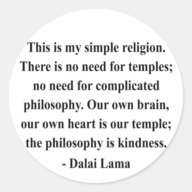 Sticker Rond dalai lama citation 6a (Devant)