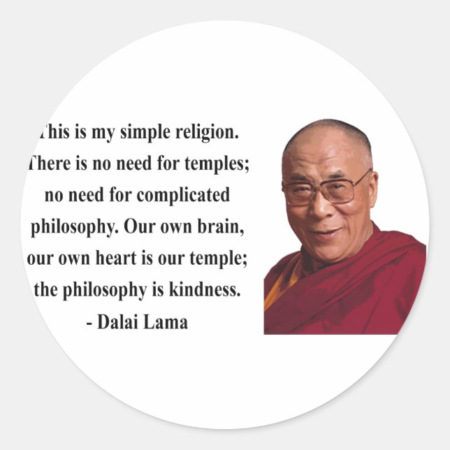 Sticker Rond dalai lama citation 6b (Devant)