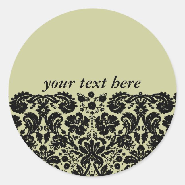 Sticker Rond Damas en noir (Devant)