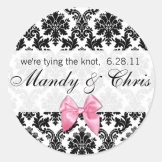 Sticker Rond Damas et cou rose
