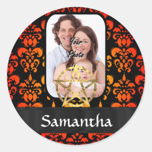 Sticker Rond Damas et pentacle