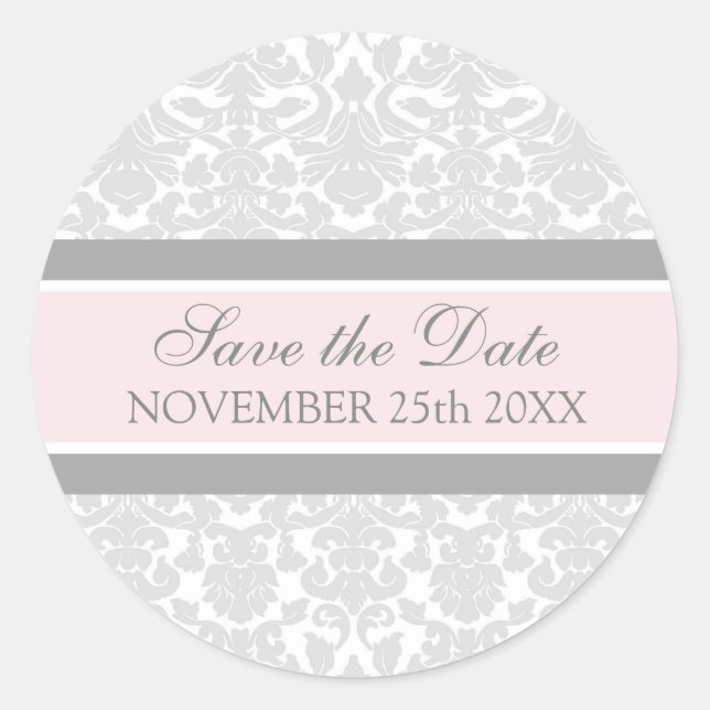 Sticker Rond Damas roses Enregistrer la date Enveloppe Sceau (Devant)