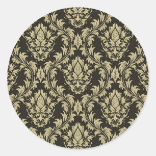 Sticker Rond Damask arrière - plan