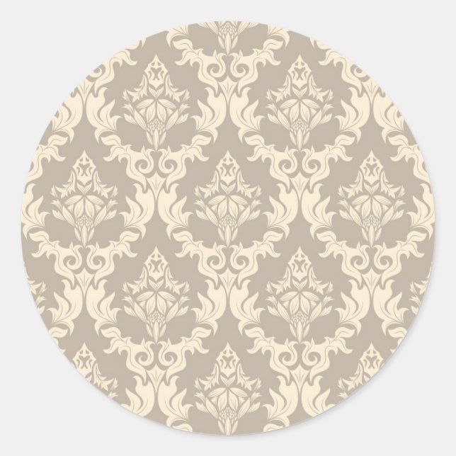 Sticker Rond Damask arrière - plan (Devant)