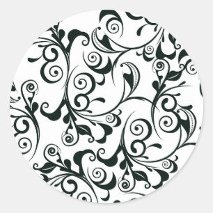 Sticker Rond Damassé