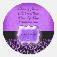 Damassé florale de mariage noir pourpre de
