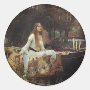 Sticker Rond Dame de Shalott - Alfred Tennyson