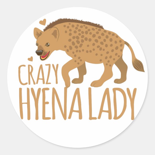 Sticker Rond dame hyène folle (Devant)