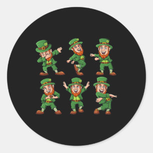 Sticker Rond Dancing Leprechauns St Patrick's Day Fun Boys Girl