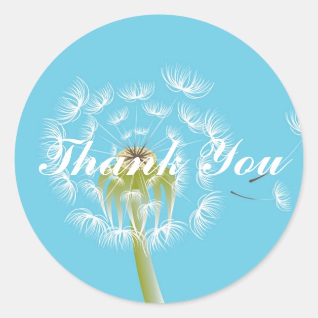 Sticker Rond Dandelion ciel Merci (Devant)