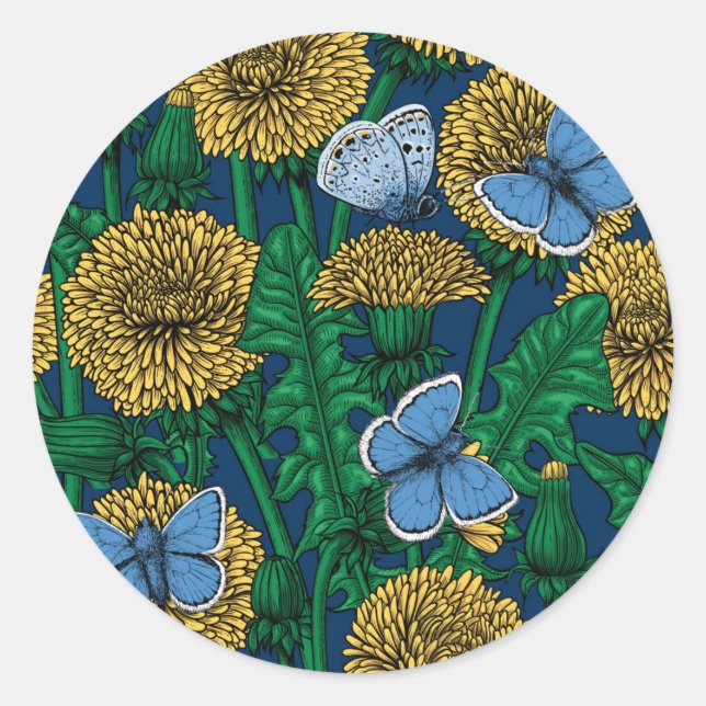 Sticker Rond Dandelion medow (Devant)