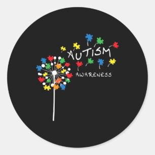 Sticker Rond Dandelion Puzzle pièce Cool Sensibilisation sur l'