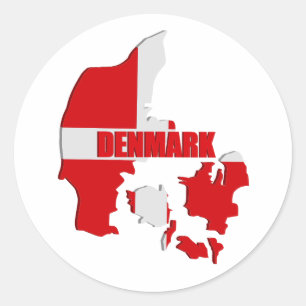 Sticker Rond Danemark carte ouvre-bouteille