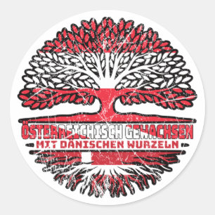 Sticker Rond Danemark Danemark Autriche Arbre