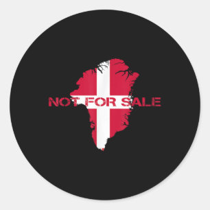 Sticker Rond Danemark Groenland Non À Vendre Annexe Groenland