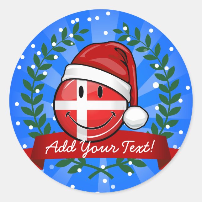 Sticker Rond Danemark Noël | (Devant)