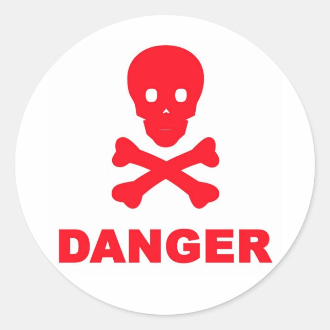 Sticker Rond Danger (Devant)