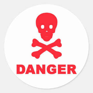 Sticker Rond Danger