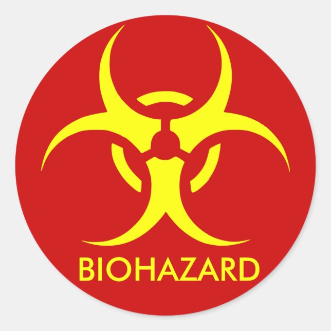 Sticker Rond danger biologique ! danger d'alerte (Devant)