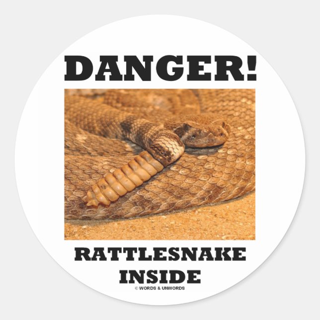 Sticker Rond Danger ! Crotale à l'intérieur (Devant)