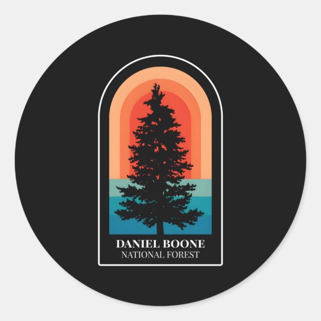 Sticker Rond Daniel Boone Forêt nationale Kentucky Randonnée (Devant)