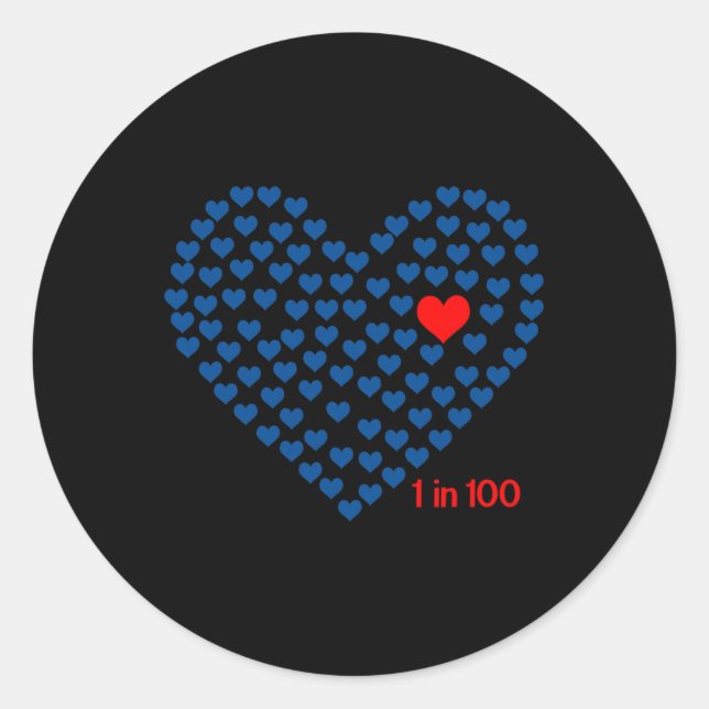 Sticker Rond Dans 100 Maladie cardiaque congénitale Congénitale (Devant)