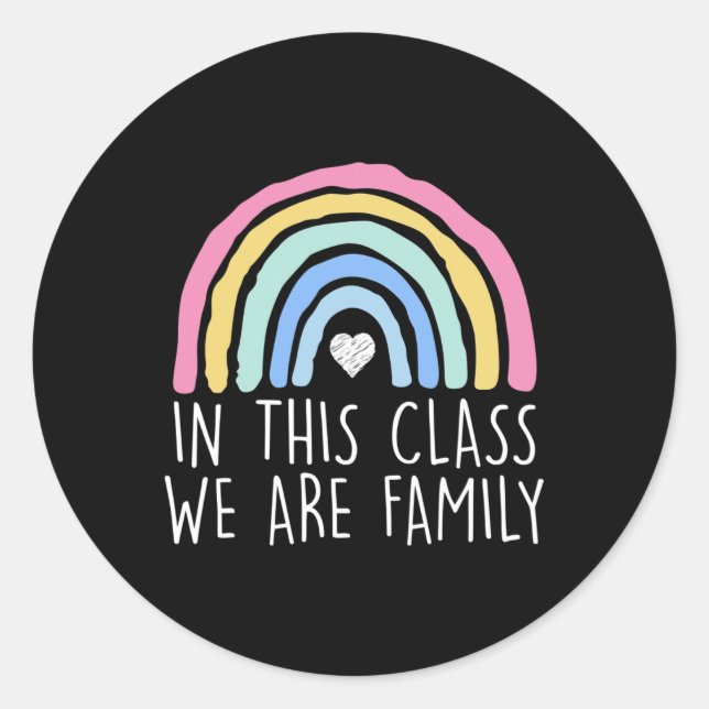 Sticker Rond Dans Cette Classe, Nous Sommes Étudiants Familiaux (Devant)