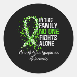 Sticker Rond Dans cette famille combat seul Lymphome non hodgki