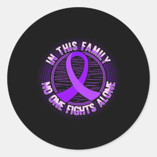 Sticker Rond Dans Cette Famille Personne ne combat seul Heimerh