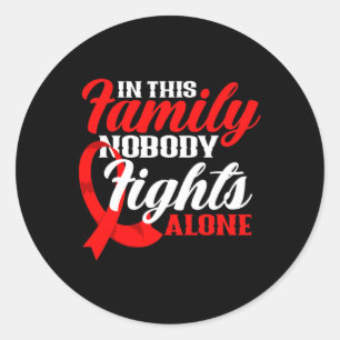 Sticker Rond Dans Cette Famille Personne Ne Lutte Seul Cancer D
