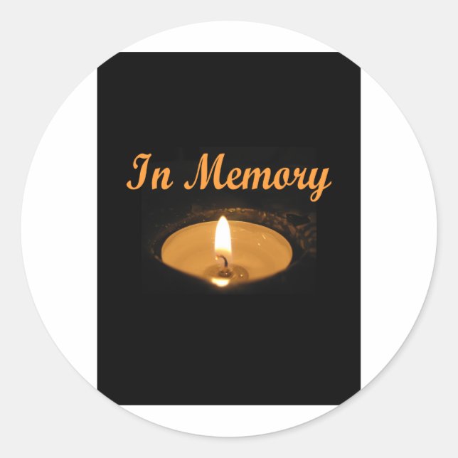 Sticker Rond Dans la lueur de bougie de mémoire (Devant)