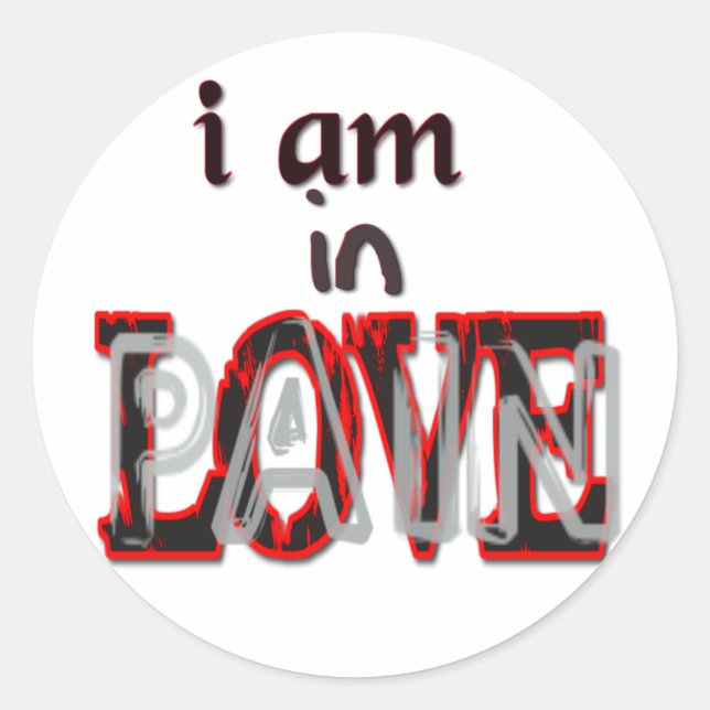 Sticker Rond Dans l'autocollant de douleur d'amour (Devant)