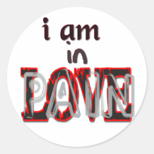 Sticker Rond Dans l'autocollant de douleur d'amour