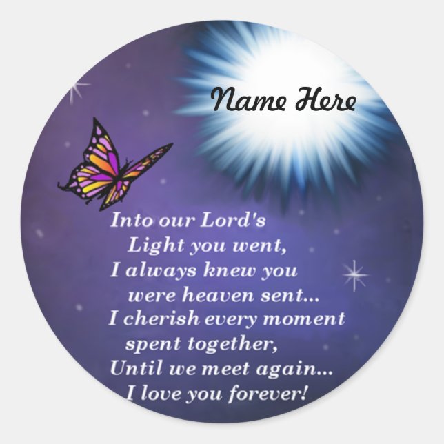 Sticker Rond Dans Le Papillon Léger (Devant)