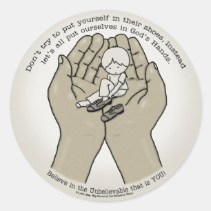 Sticker Rond Dans les mains de Dieu