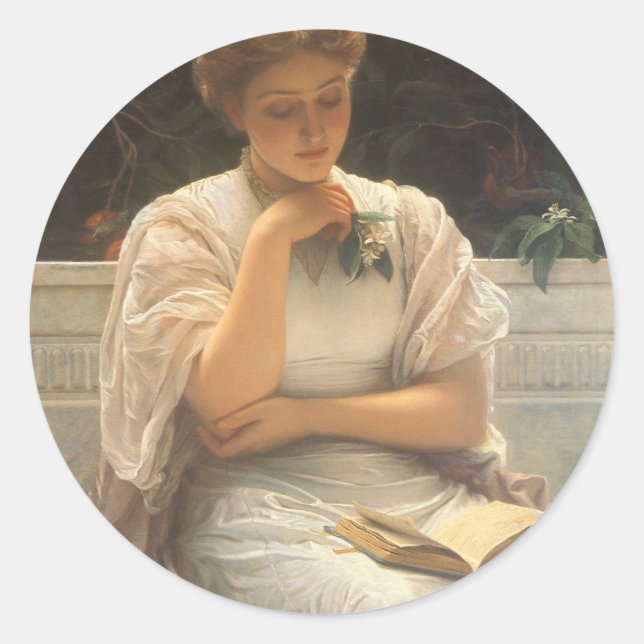 Sticker Rond Dans l'orangerie de Charles Edward Perugini (Devant)