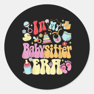 Sticker Rond Dans Ma Babysitter Era mignonne Garde d'enfants Vi