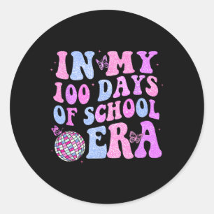 Sticker Rond Dans Mes 100 Jours De L'Ère Scolaire Rétro Disco 1