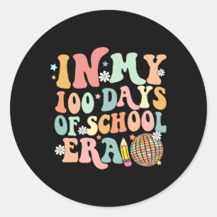 Sticker Rond Dans Mes 100 Jours De L'Ère Scolaire Rétro Disco 1