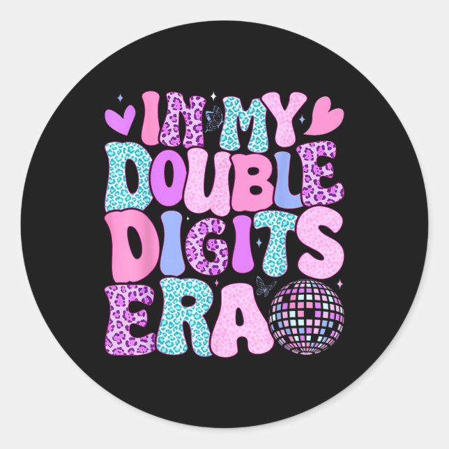 Sticker Rond Dans Mes Double Chiffres Era Retro 10 Ans 10e Bir (Devant)