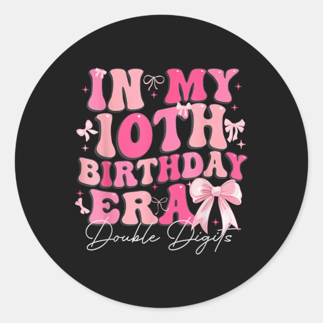 Sticker Rond Dans mon 10e anniversaire Era Double chiffres Coqu (Devant)