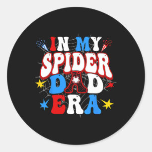 Sticker Rond Dans Mon Araignée Papa Era Anniversaire Matching F