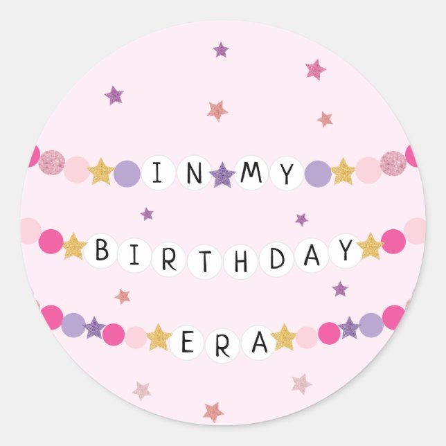 Sticker Rond Dans Mon Bracelet D'Amitié Fête D'Anniversaire (Devant)