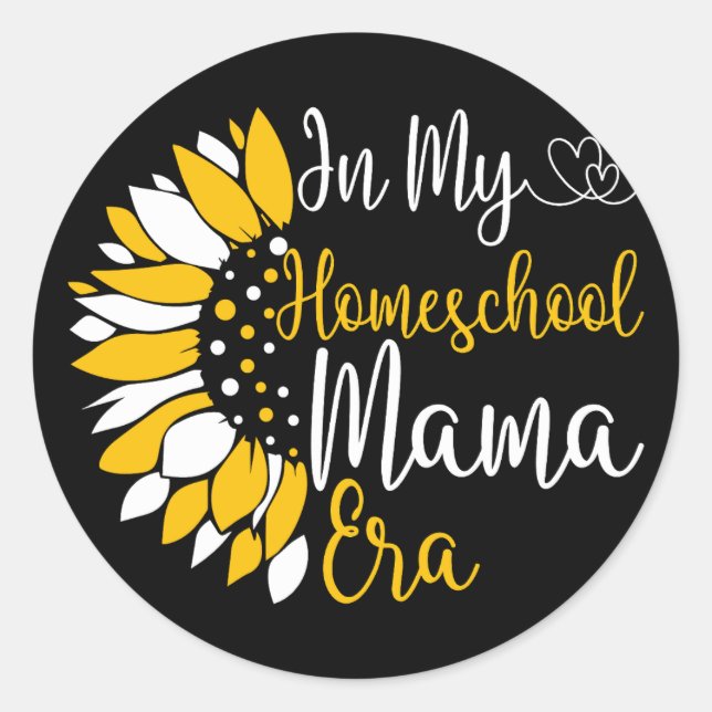 Sticker Rond Dans Mon Ecole Mama Era Drôle Maman Enseigner Ense (Devant)