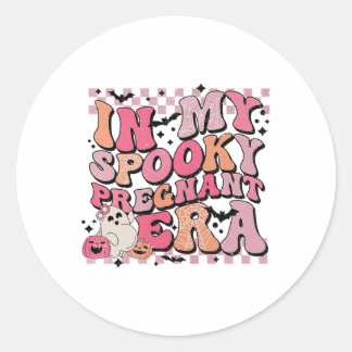 Sticker Rond Dans Mon Époque Enceinte Éffrayante Halloween Gros