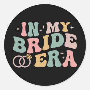 Sticker Rond Dans Mon Époque Mariée Future Femme Rétro Femmes B