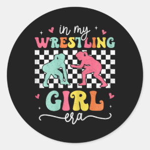 Sticker Rond Dans Mon Ere Fille Lutte Super Retro Fier Lutte