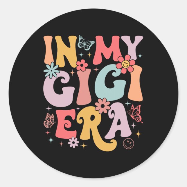 Sticker Rond Dans Mon ère Gigi Retro Super Fête des mères Papil (Devant)