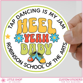 Sticker Rond Danse à claquettes personnalisable de style rétro