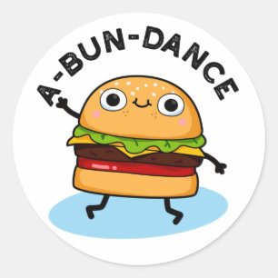 Sticker Rond Danse amusante Danseuse Danseuse Burger Pun